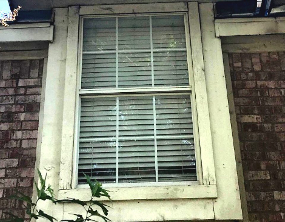 Signs of exterior paint wear on house