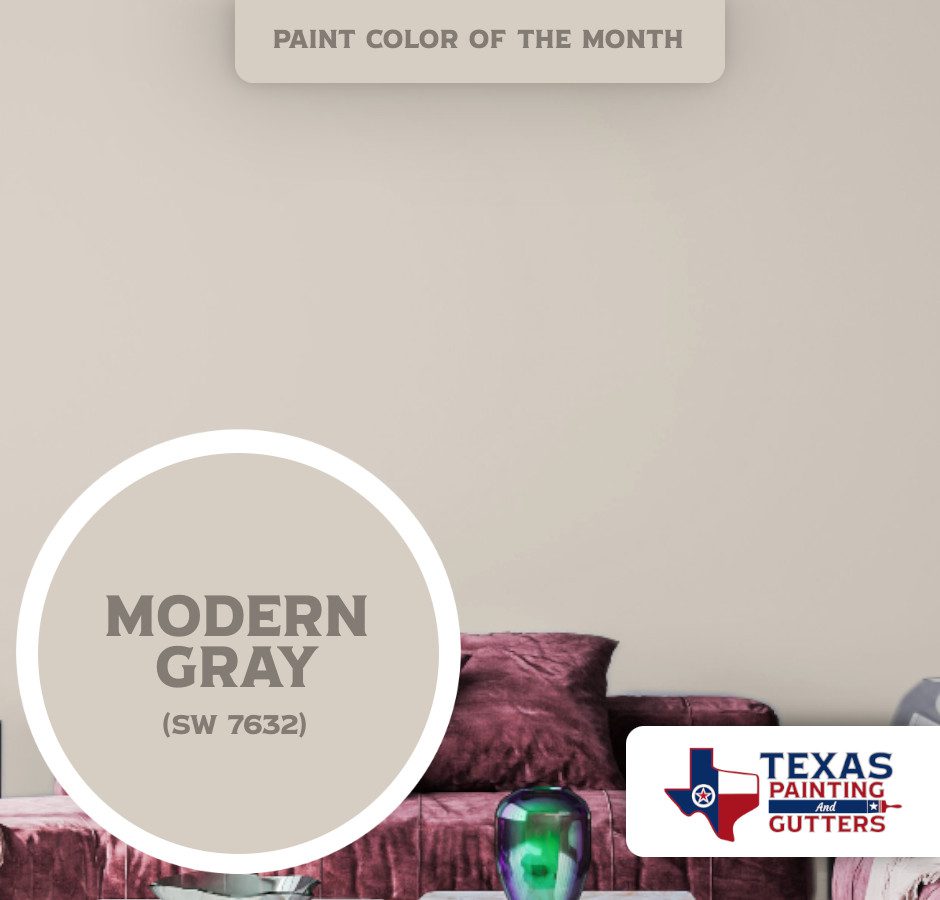 Texas Painting And Gutters - Local Paint Color Of The Month - May 2026 - Skyline Steel (SW 1015)
