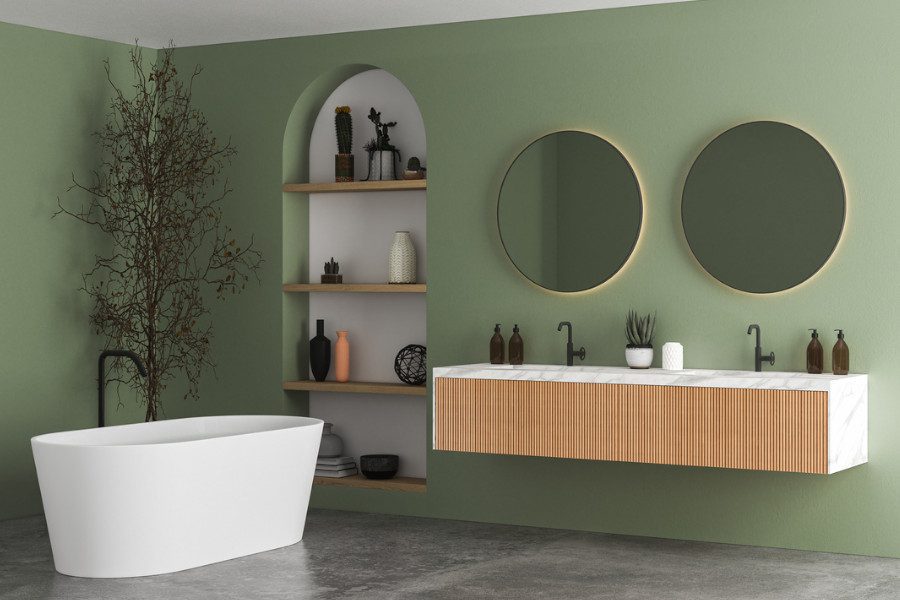 Green Bathroom Painting Idea