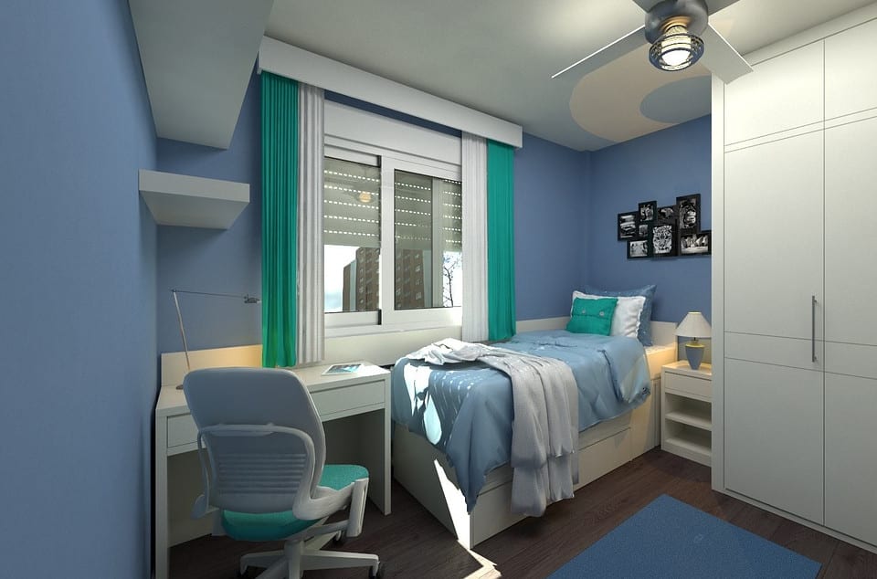 Light Blue Kids Bedroom Paint Concept in North Texas
