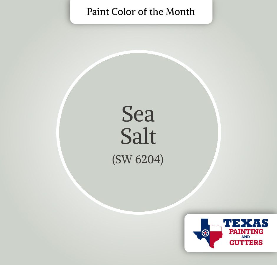 Texas Painting And Gutters - Local Paint Color Of The Month - June 2025 - Sea Salt (SW 6204)